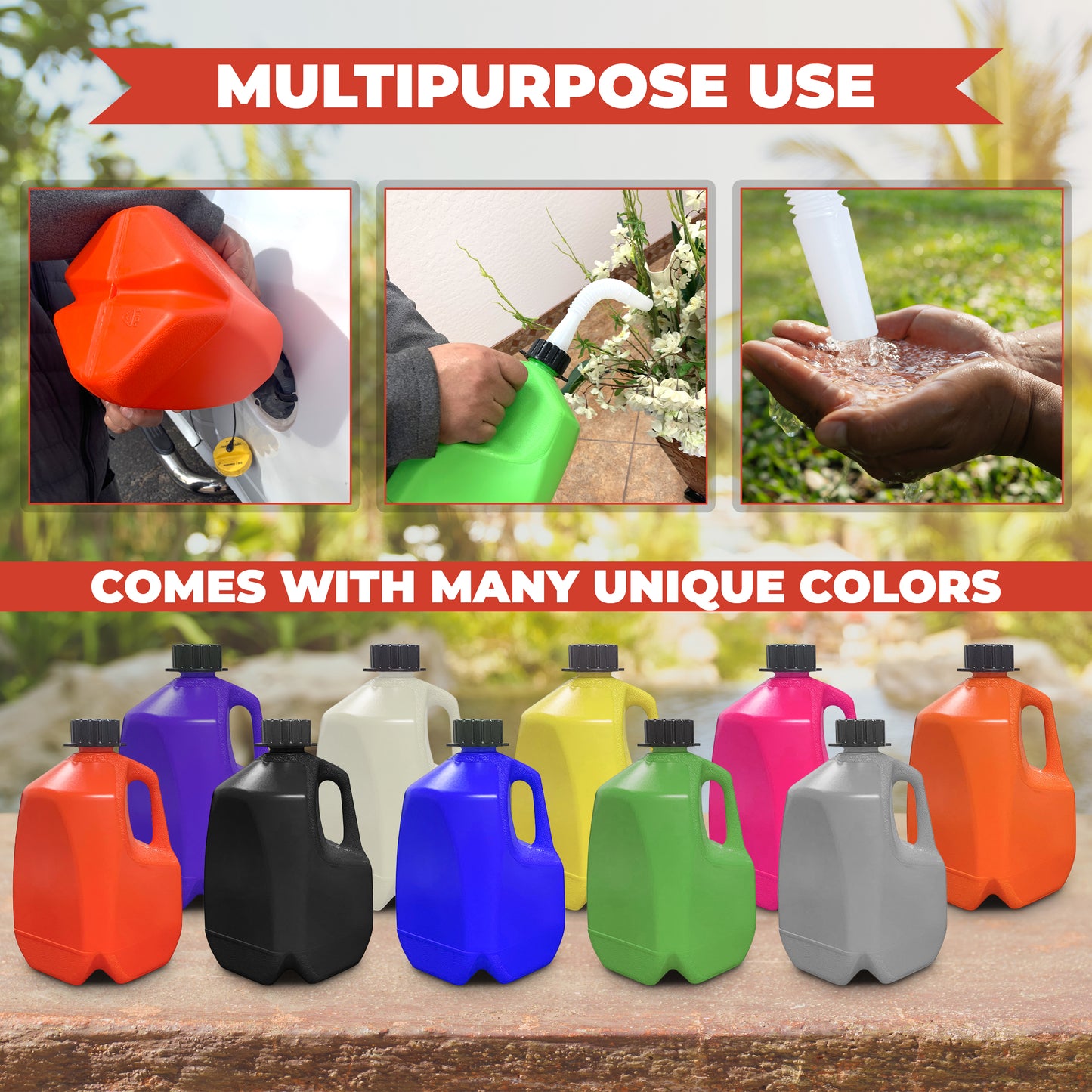 KP KOOL PRODUCTS 1 gallon plastic can - 1 gallon gas jug - 1 gallon gas can in your favorite color of choice.