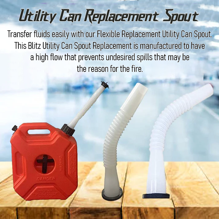 (6 Pack) Quality Utility Can Spout with Gasket, Cap, Stopper and Rear Vent Cap