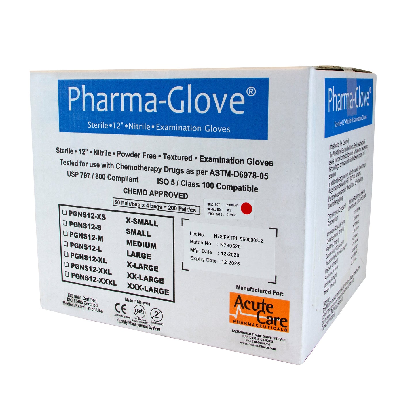 Pharma-Glove™ Sterile Nitrile 12" Exam Chemo Rated, ASTM Tested - Kool Products