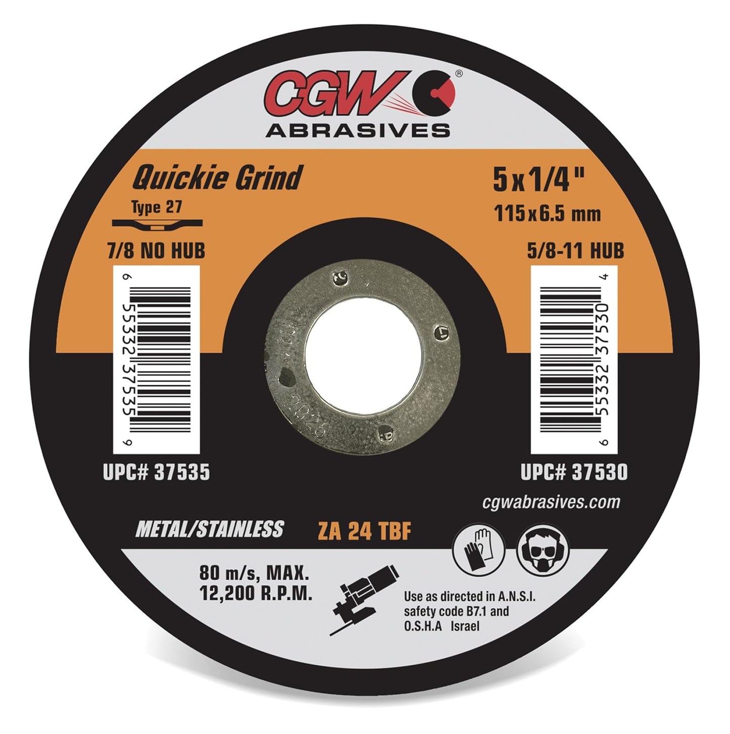 CGW Abrasives Quickie Grind Zirconia 1/4" Griding Wheels - Kool Products