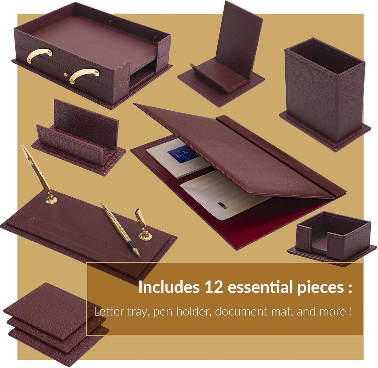 MOOG Classic Desk Organizer - Brown - 12 PCS - Kool Products
