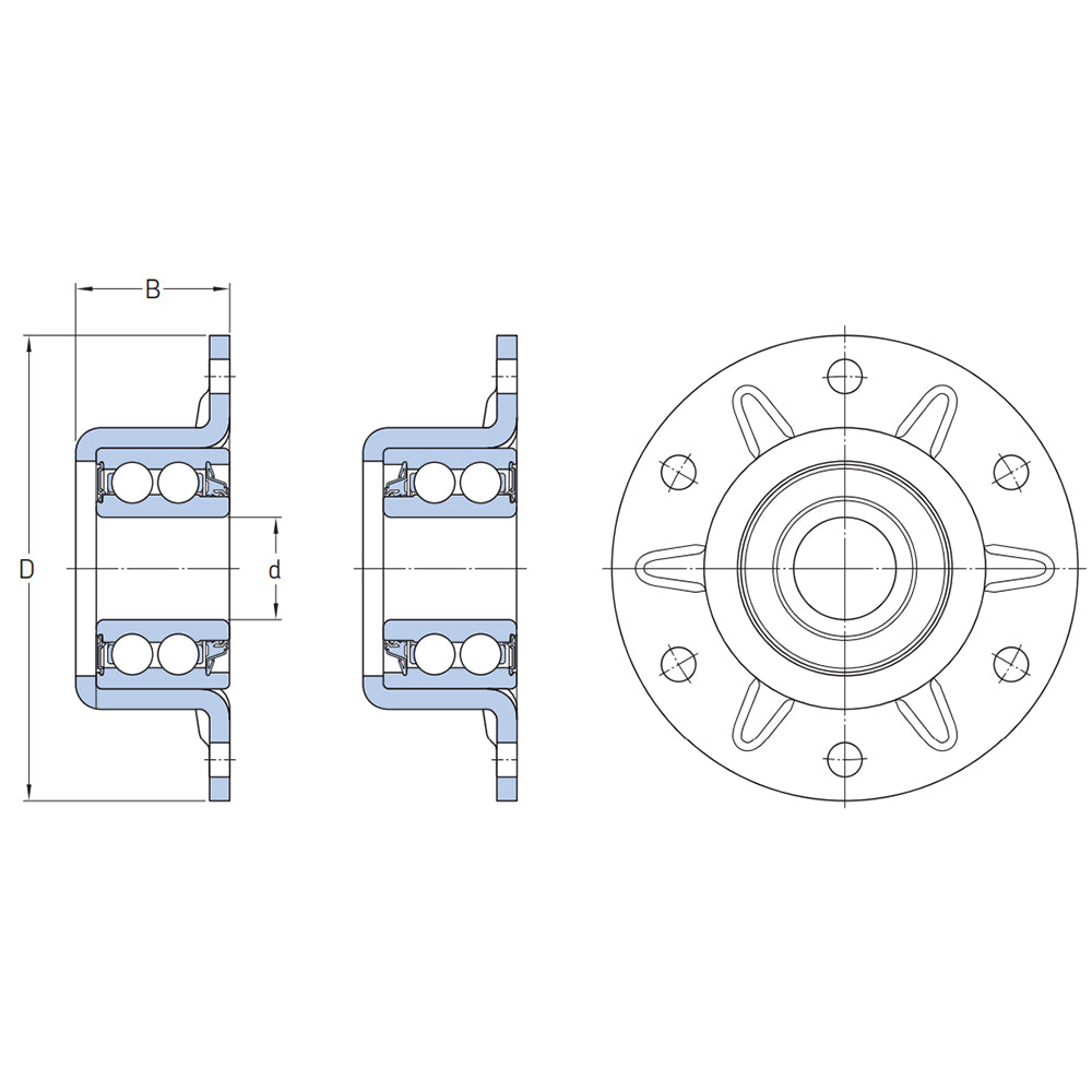 ADH-7545 - Agricultural Bearing Hub Mounting Kit - Inner Diameter: 20 mm - Width: 30.1 mm - Pressed Steel Housing, 5-Lip on Flange Side - Seeding Discs - Kool Products