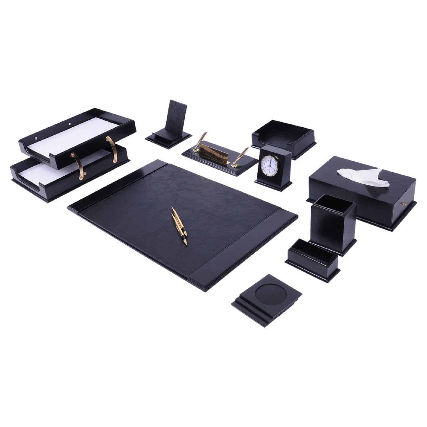 MOOG Prestige Wood Desk Set - Burgundy- 12PCS - Kool Products