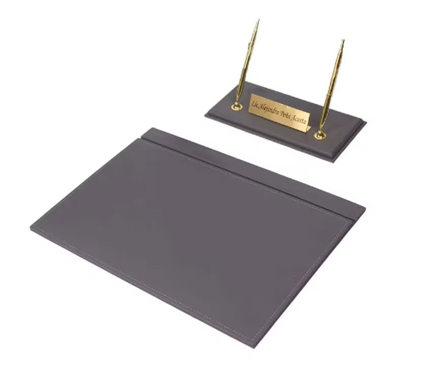 MOOG Leather Desk Set - Blue- 2 PCS - Kool Products