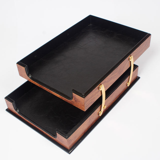 MOOG Wooden Prestige Double Document Tray - Kool Products