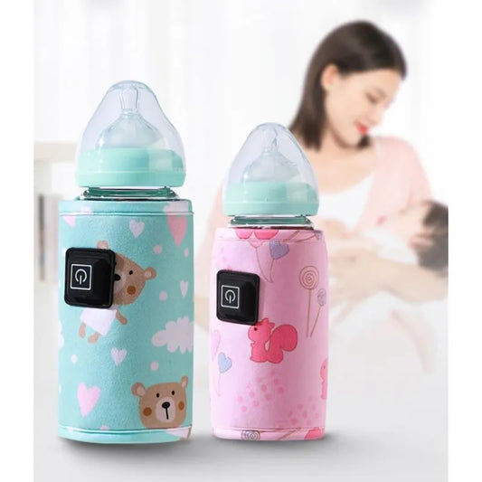 Portable USB Baby Bottle Warmer Travel Milk Warmer Infant Feeding Bottle Heated Cover Insulation Thermostat  Heater Dropshipping - Kool Products