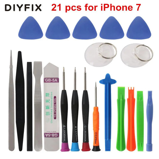 DIYFIX 21 in 1 Mobile Phone Repair Tool Kit Spudger Pry Opening Tool Screwdriver Set for iPhone 12 X 8 7 6S 6 Plus Hand Tool Set - Kool Products