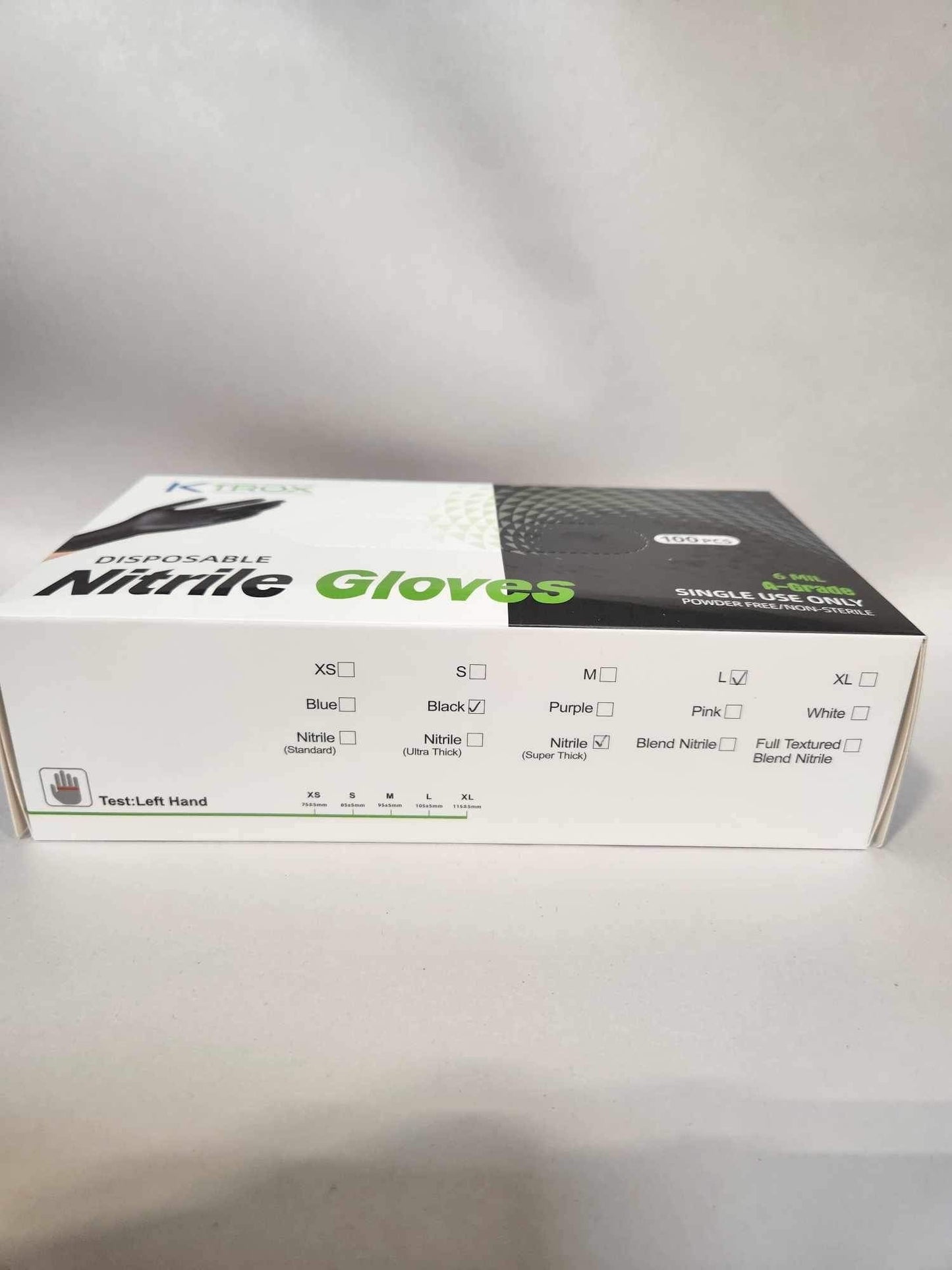 K-Trox Disposable Nitrile Gloves, 6 Mil Black Powder Free - Kool Products