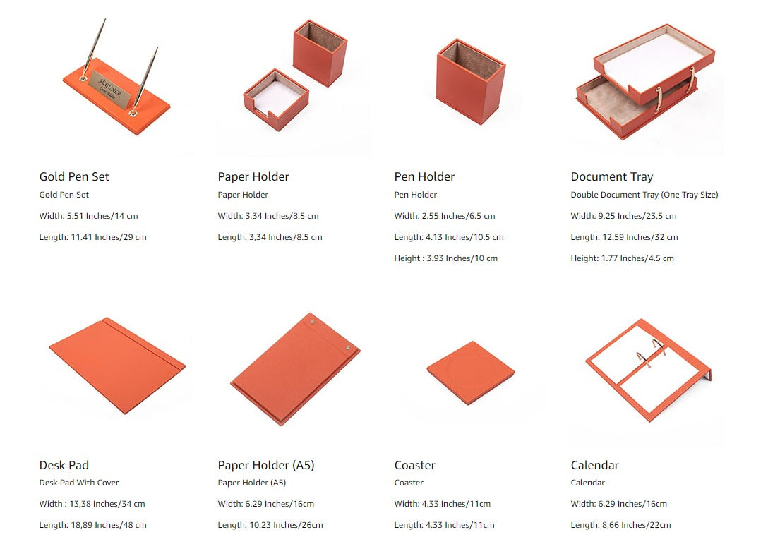 MOOG Leather Desk Set - Red- 2 PCS - Kool Products
