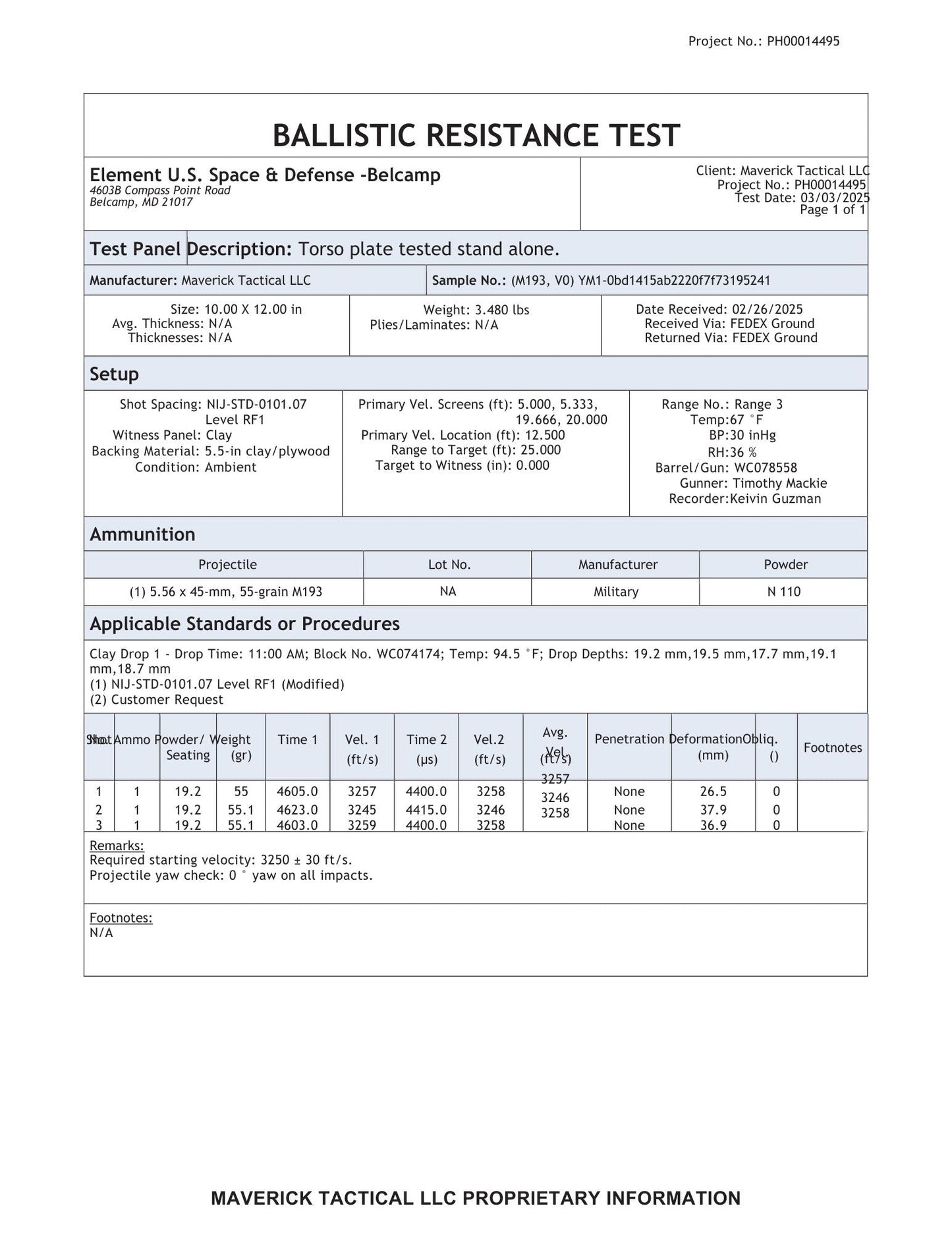 YM1 or YL1 Body Armor Plate (Level RF1 / III) - Kool Products