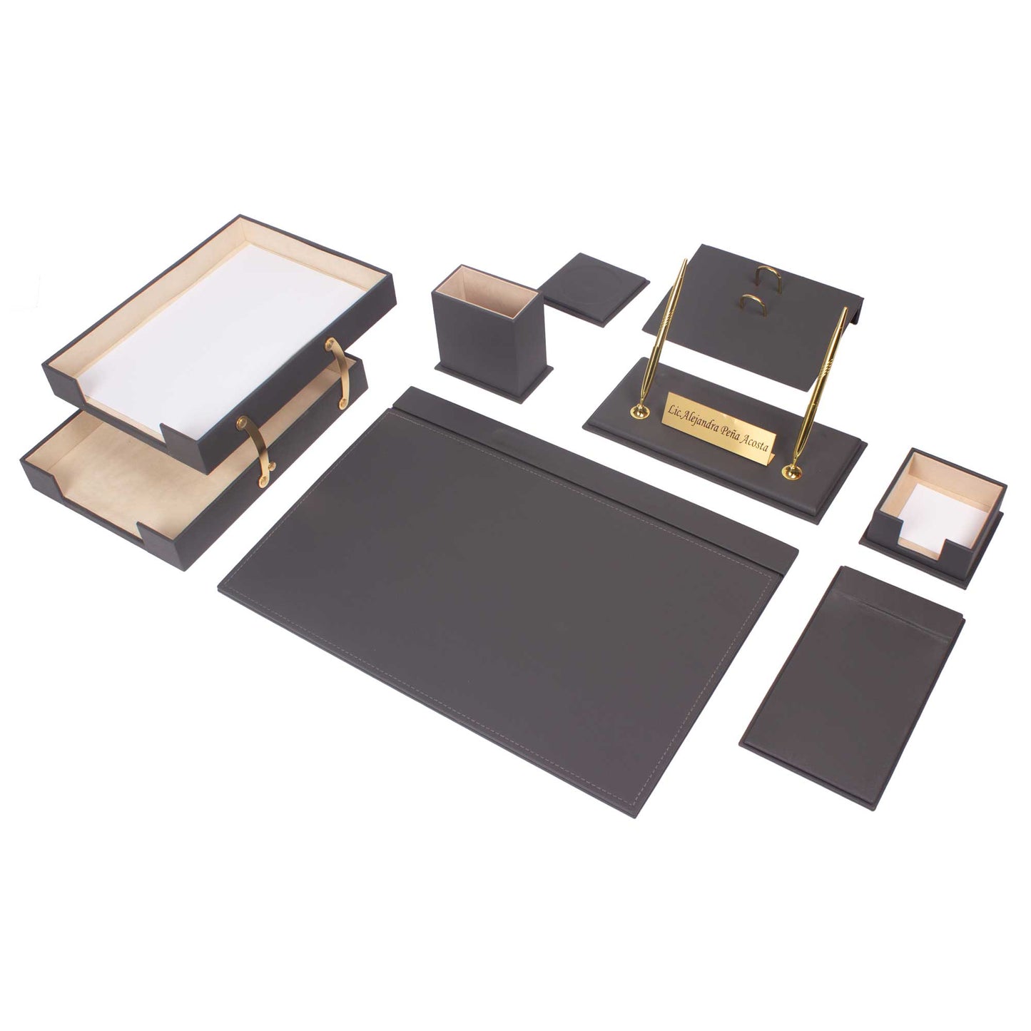 MOOG Leather Desk Set - Double Document Tray- Red - 10 PCS - Kool Products