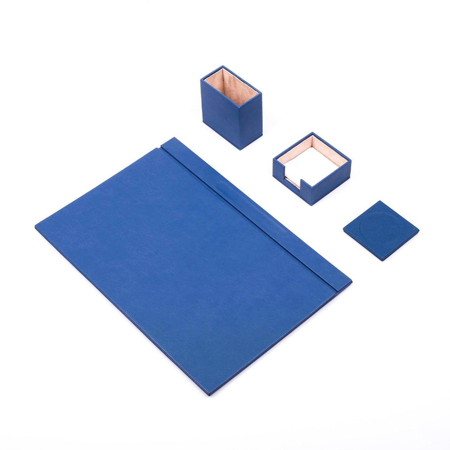 MOOG Leather Desk Set-4 Accessories- Gray - 4 PCS - Kool Products