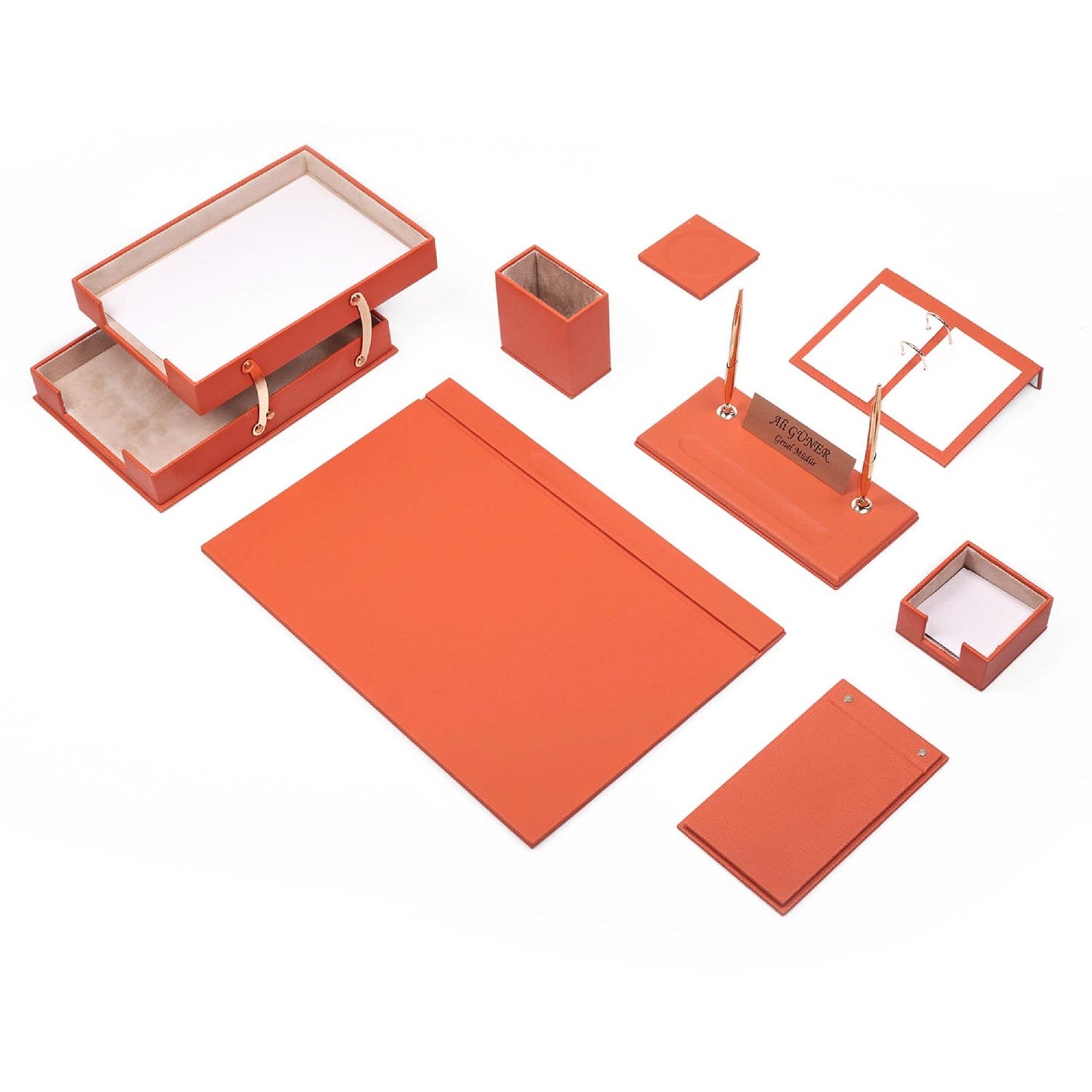 MOOG Leather Desk Set - Double Document Tray- Red - 10 PCS - Kool Products