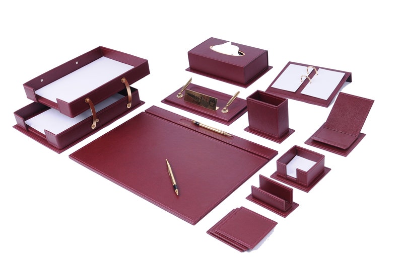 MOOG Luxury Desk Set- 14 Accessories -Black- 14 PCS - Kool Products