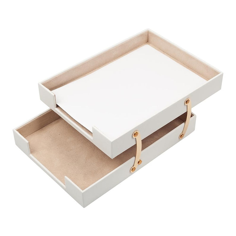 MOOG Leather Desk Set - Double Document Tray- Black - 10 PCS - Kool Products