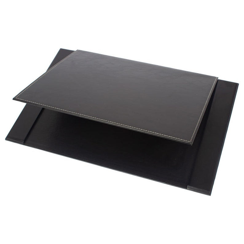 MOOG Leather Desk Pad | Prestige Desk Pad Mahogany Wood Combination -Bordeaux Leather - Kool Products