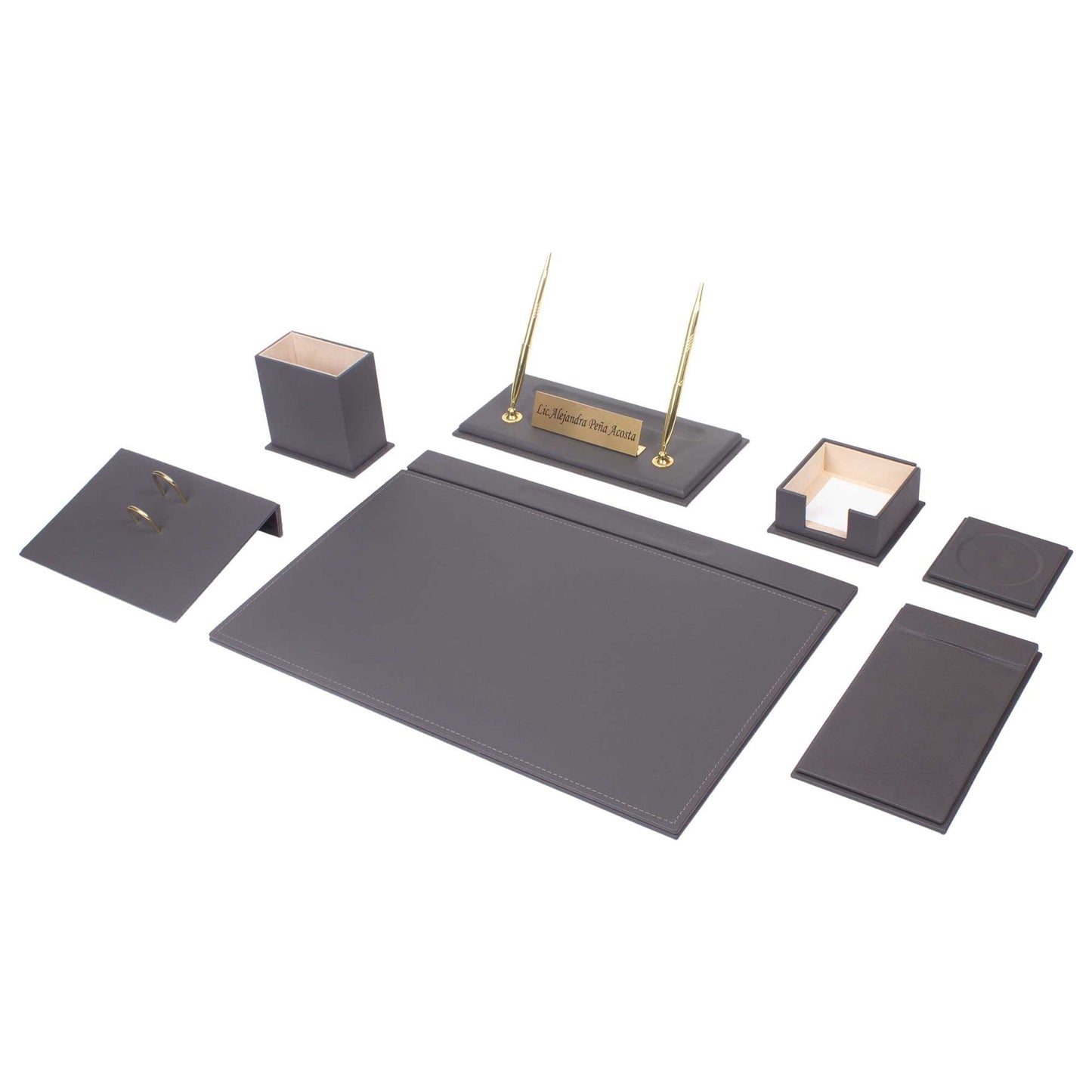 MOOG Leather Desk Set -Turquoise- 9 PCS - Kool Products