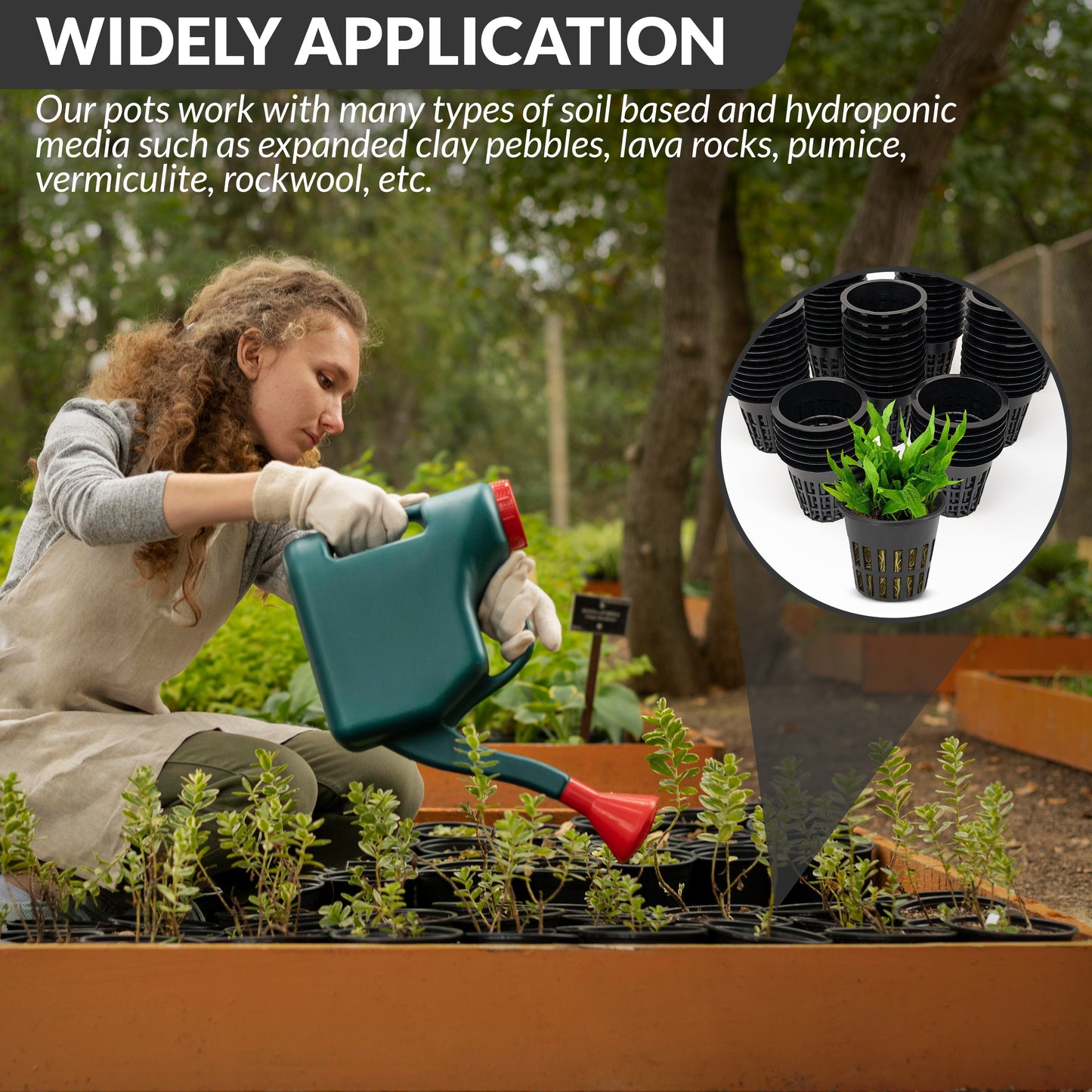 Hydro-Aero Net Pots Set - 100 Pieces of 2 inch Pots for Vertical Gardening - Kool Products