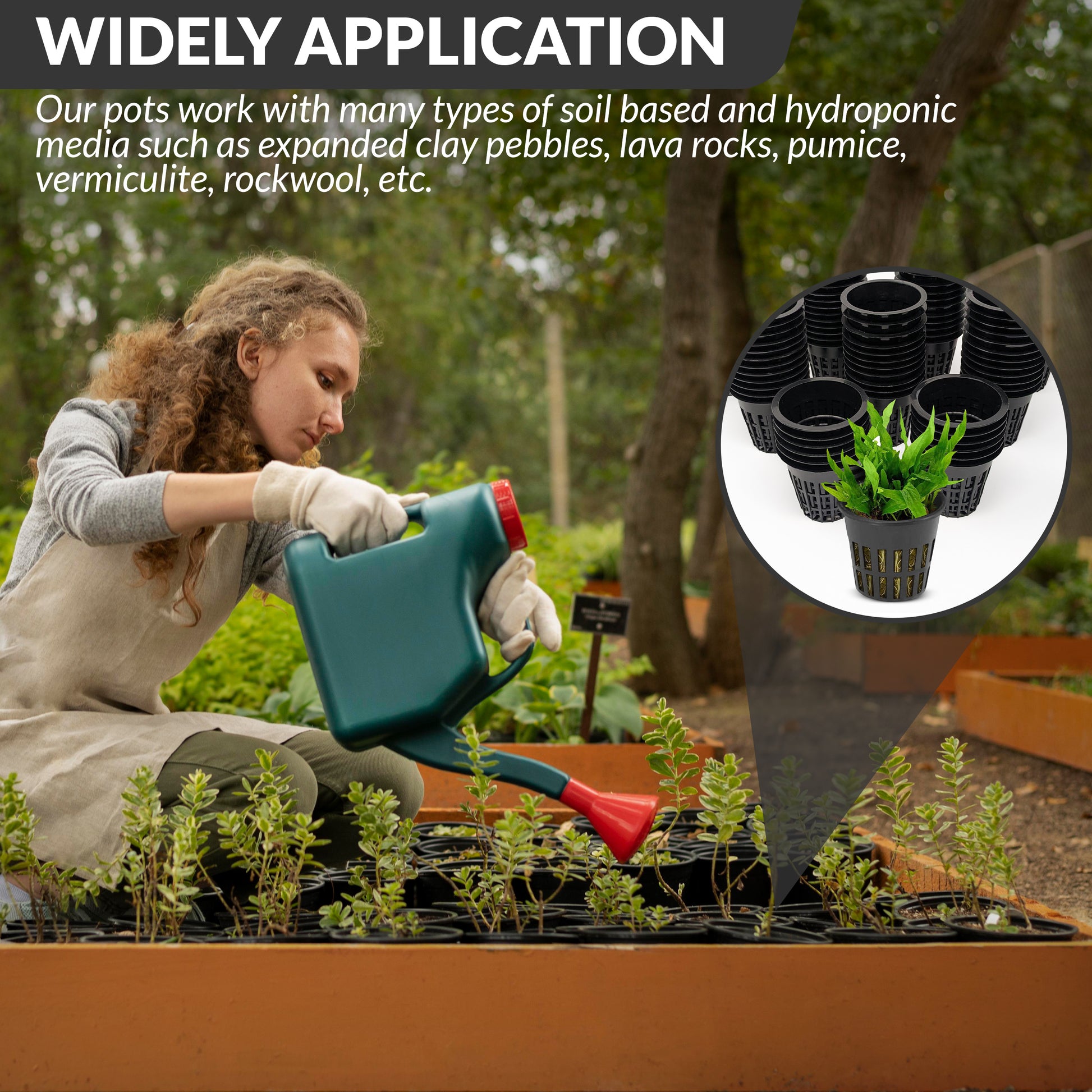 Hydro-Aero Net Pots Set - 100 Pieces of 2 inch Pots for Vertical Gardening - Kool Products