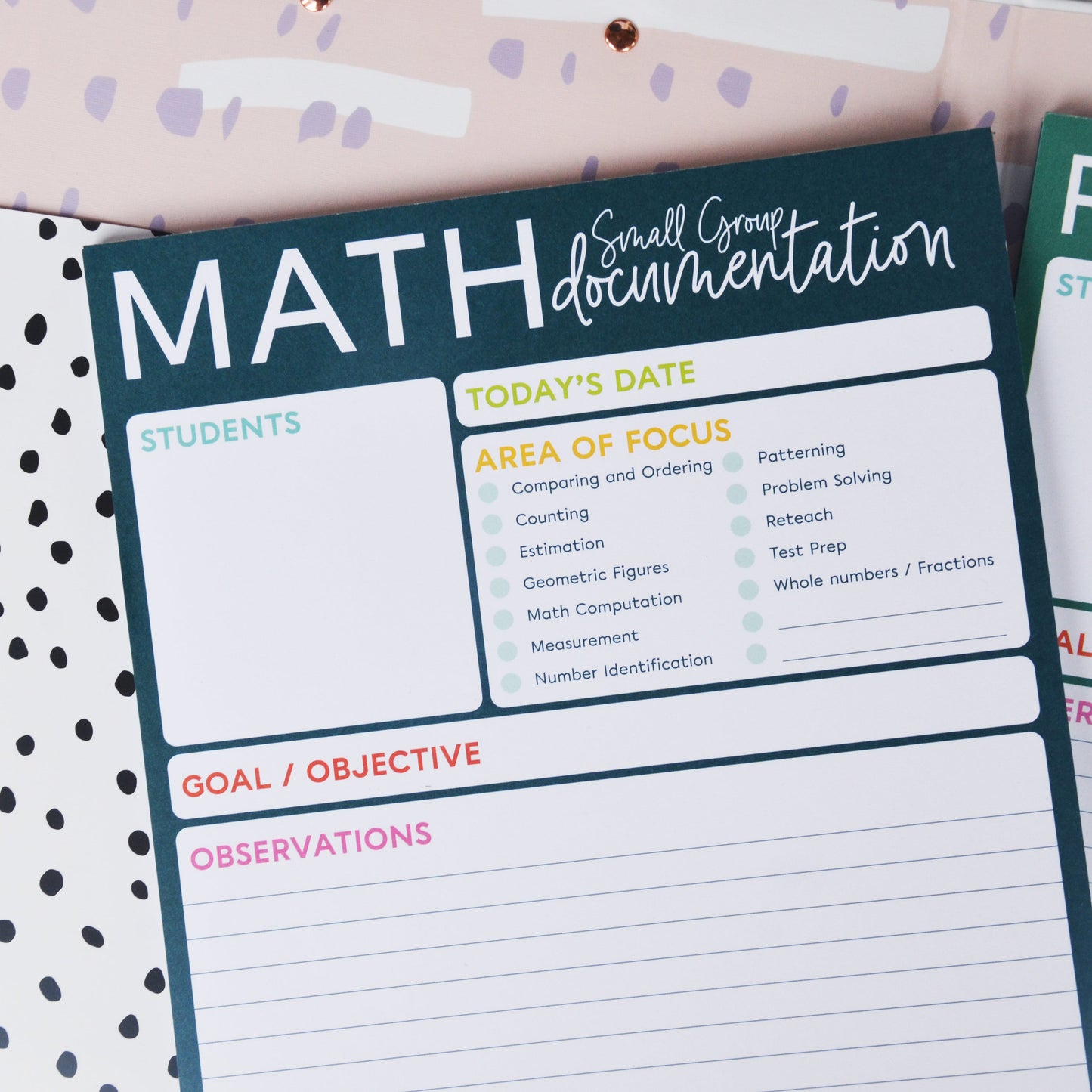 Notepad - Small Group Math Documentation - Kool Products
