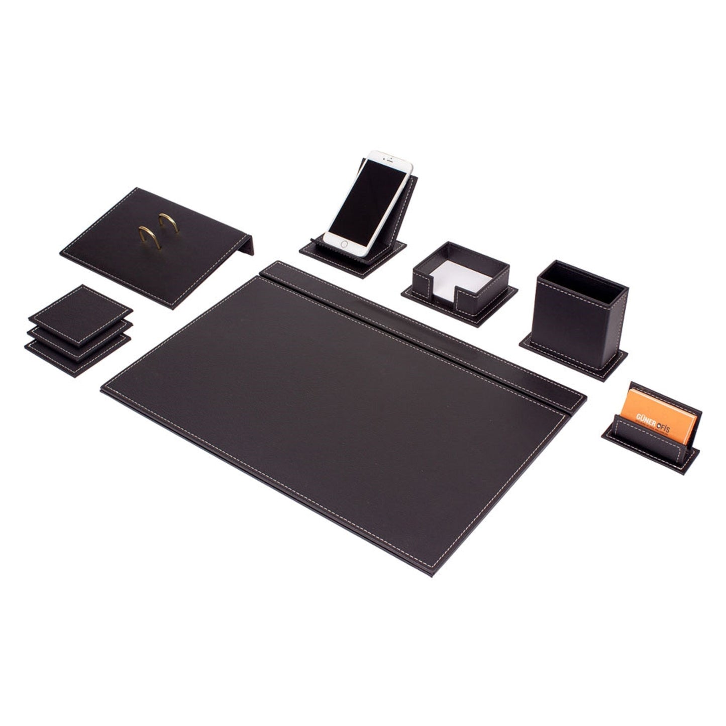 MOOG Luxury Desk Set-9 Accessories- Black - 9 PCS - Kool Products