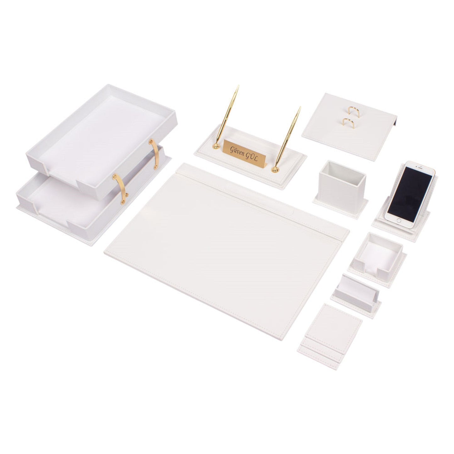 MOOG Luxury Desk Set - Double Document Tray- Green - 13 PCS - Kool Products