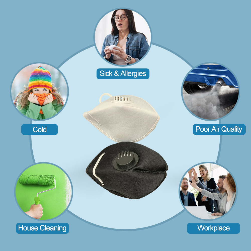 6 Pack (3 Black + 3 White) Reusable Washable Cotton Cloth Face Mask with Filter 6.99 freeshipping - Kool Products