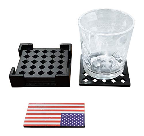 Wooden Coasters Set of 4 - Laser Cut Design With 1 Free US Flag Magnet 8.99 freeshipping - Kool Products