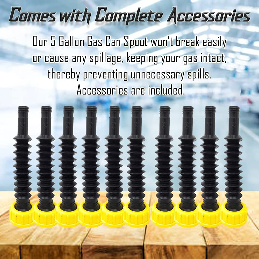 Flexible Replacement Gas Spout with Fine and Coarse Thread Caps (Pack of 10) 84.99 freeshipping - Kool Products