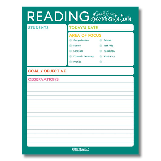 Notepad - Small Group Reading Documentation - Kool Products