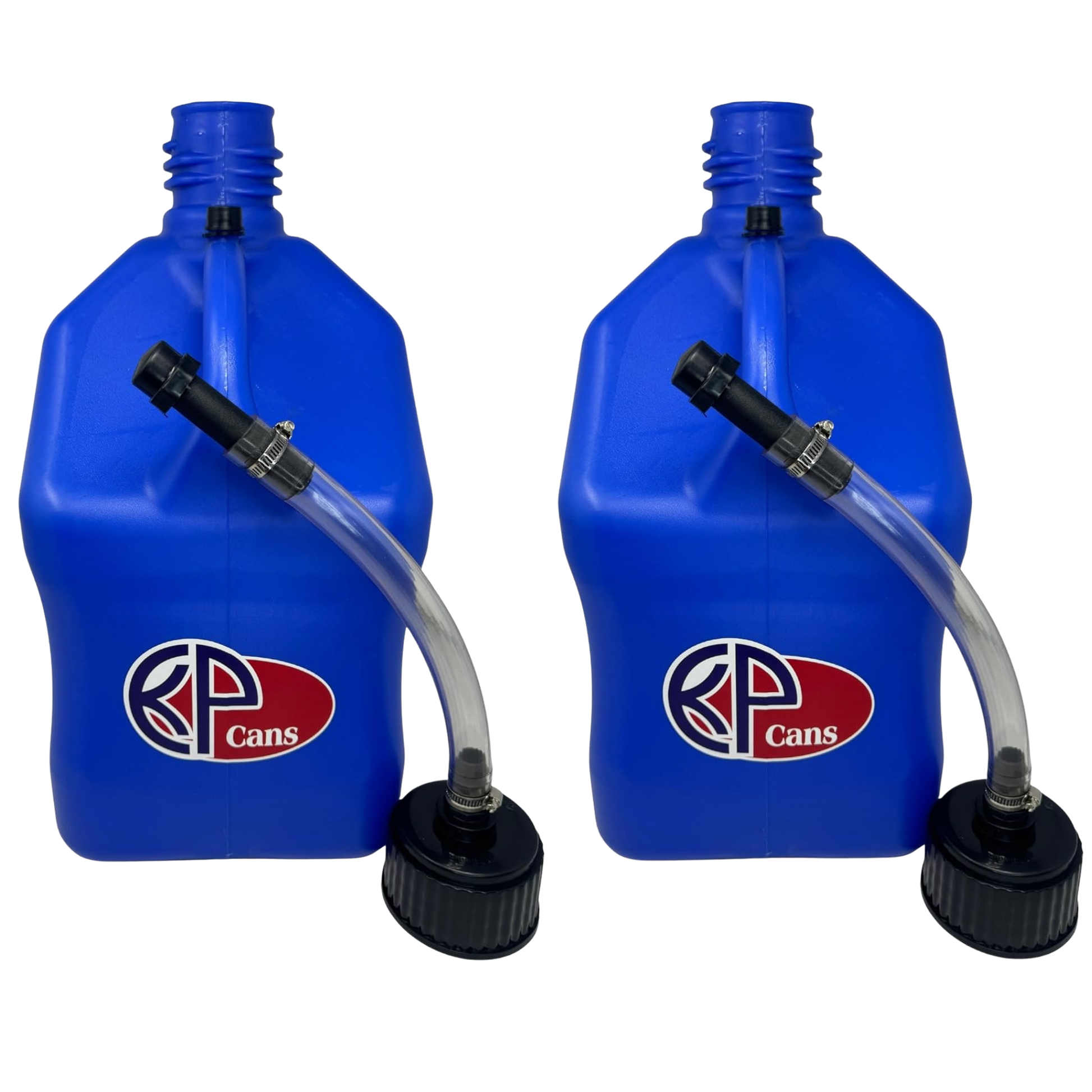 KP Cans 5.5 Gallon Square Racing Fuel Can with Flexible Hose & Cap - 2 Pack,3 Pack and 5 Pack - Kool Products