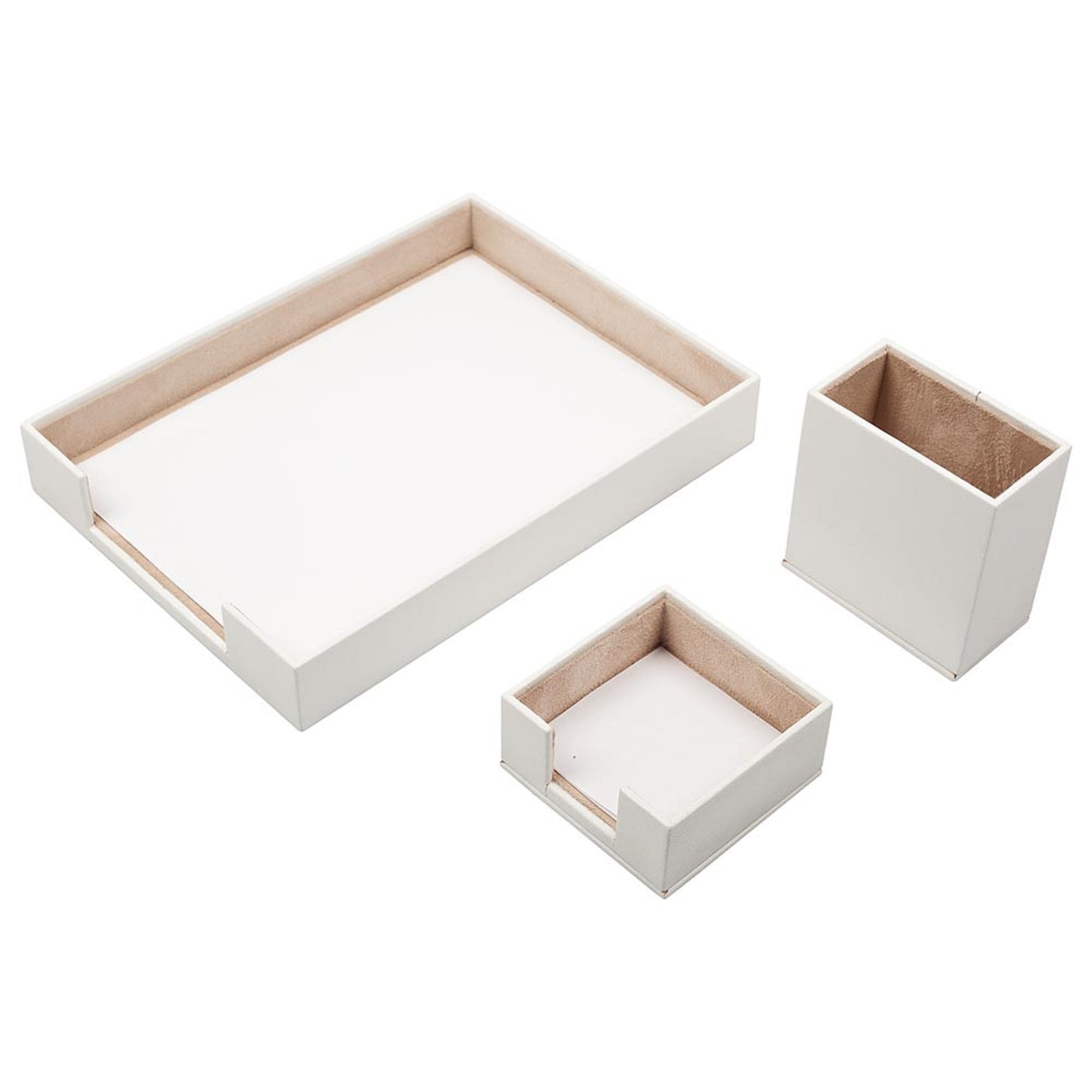 MOOG Leather Desk Set-3 Accessories-Single Document Tray - Orange - 3 PCS - Kool Products
