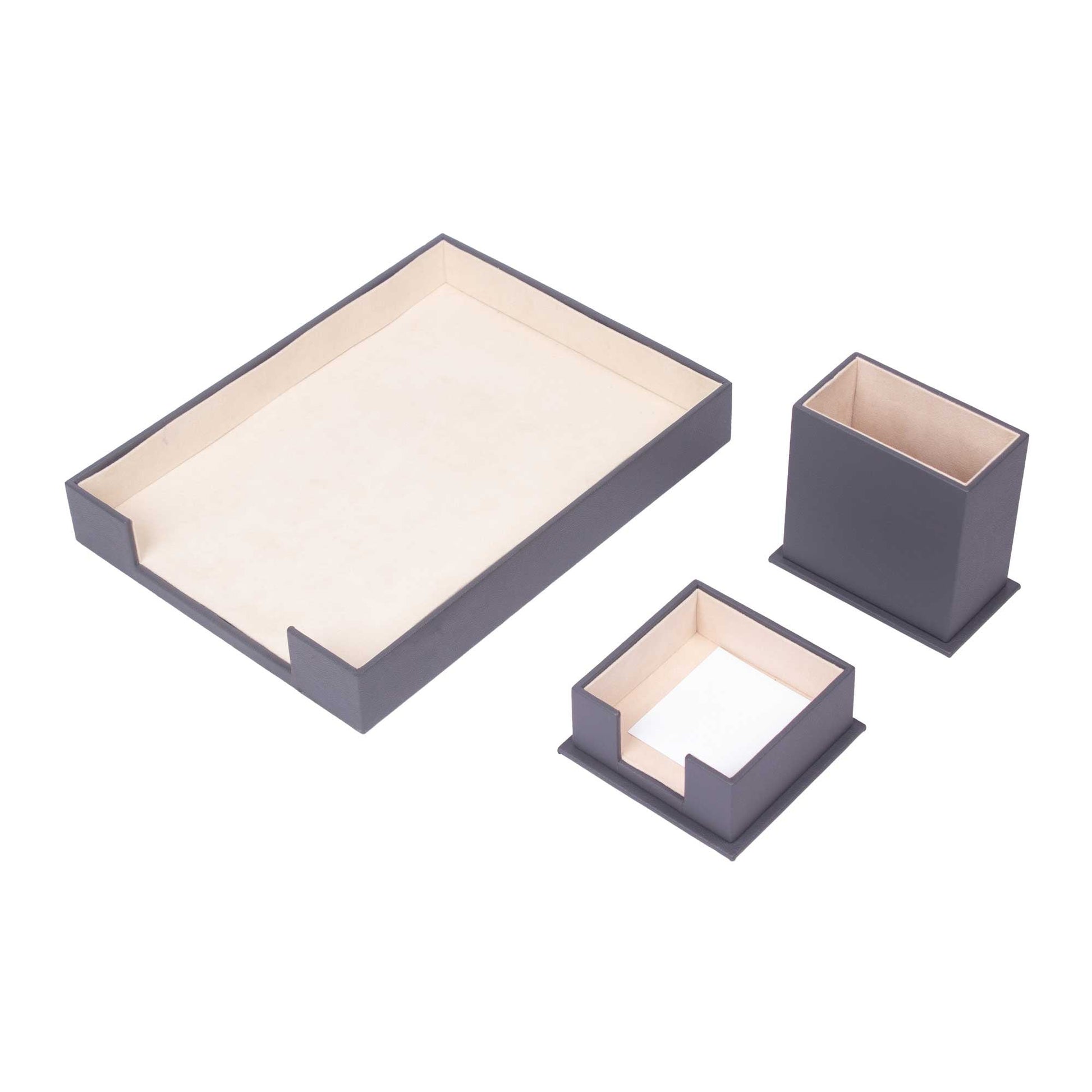 MOOG Leather Desk Set-3 Accessories-Single Document Tray - Orange - 3 PCS - Kool Products