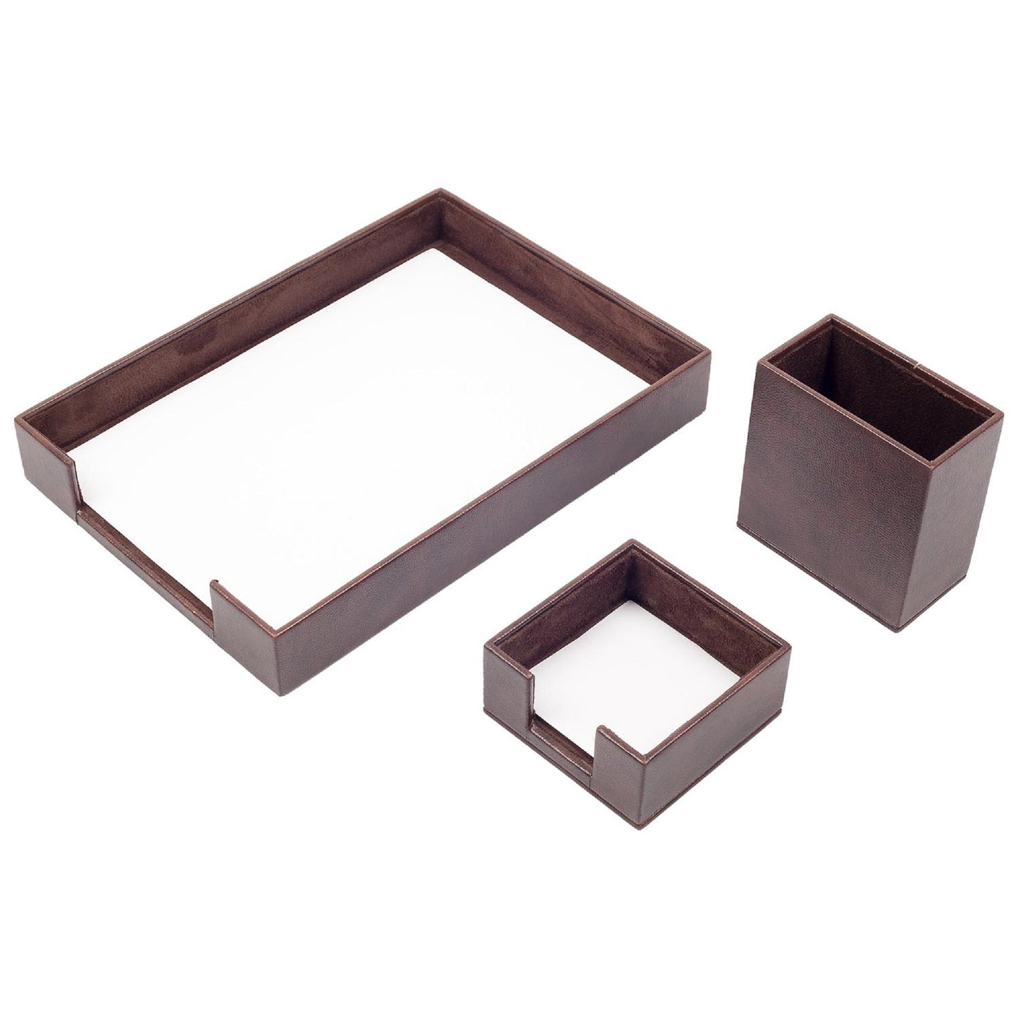 MOOG Leather Desk Set-3 Accessories-Single Document Tray - Orange - 3 PCS - Kool Products