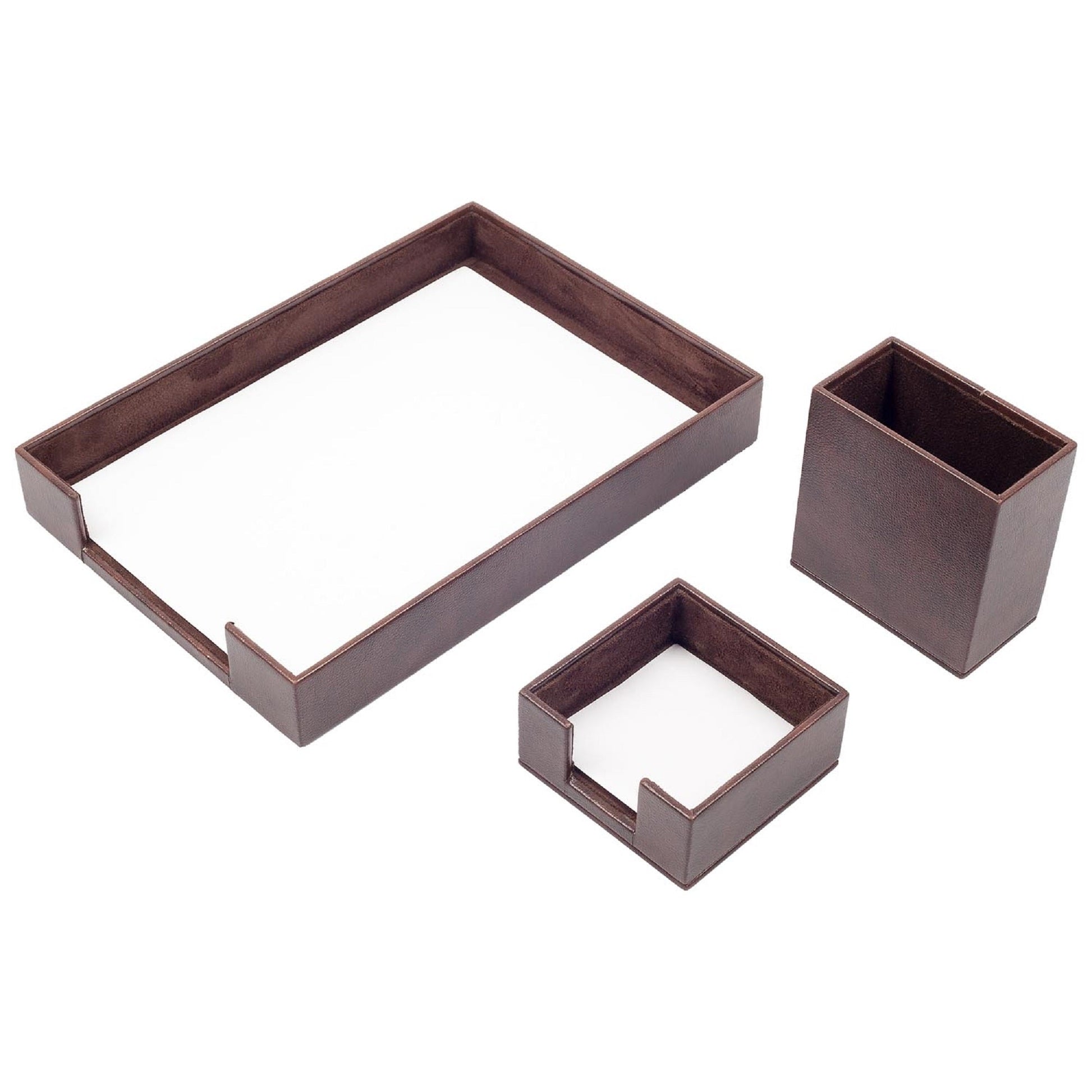 MOOG Leather Desk Set-3 Accessories-Single Document Tray - Orange - 3 PCS - Kool Products