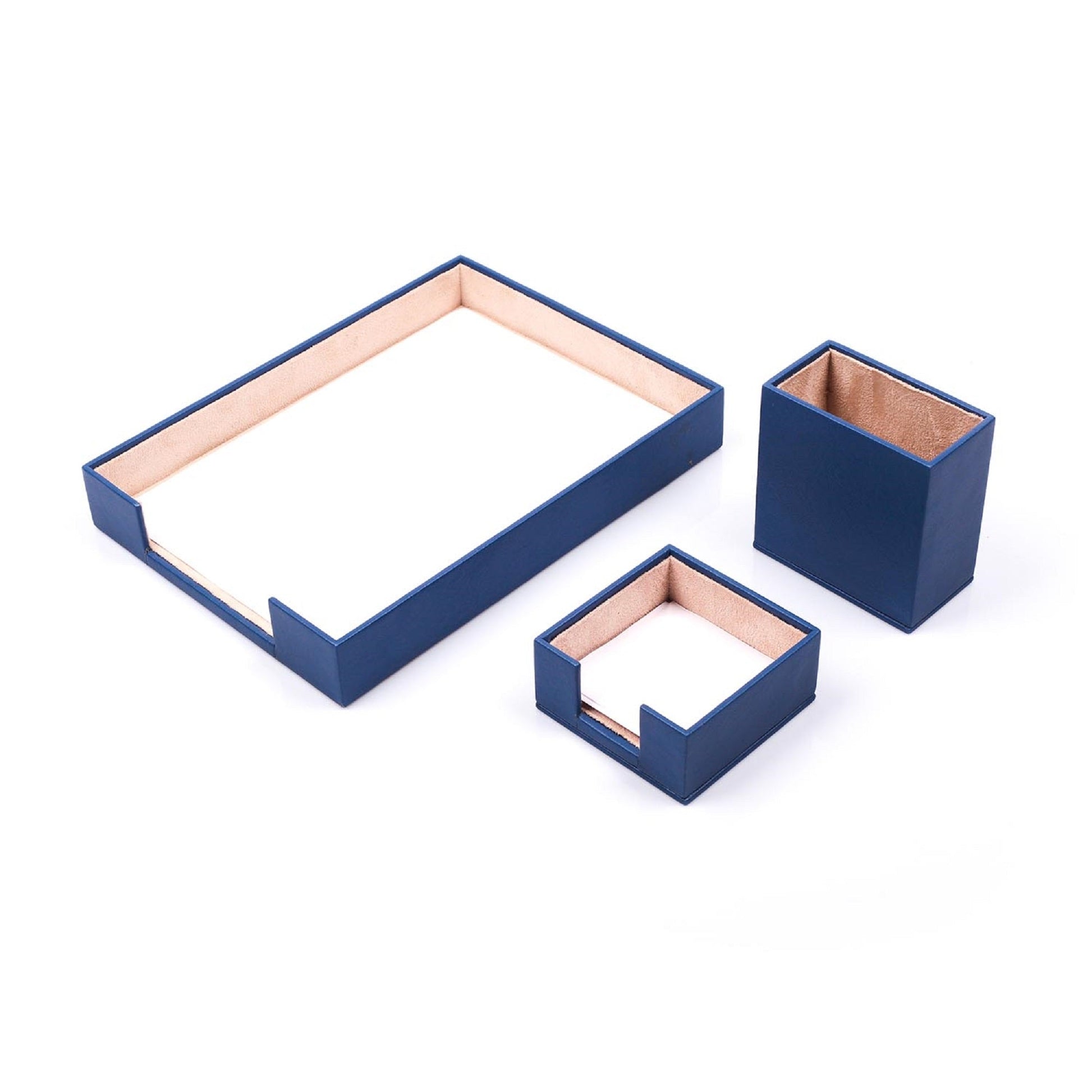 MOOG Leather Desk Set-3 Accessories-Single Document Tray - Orange - 3 PCS - Kool Products