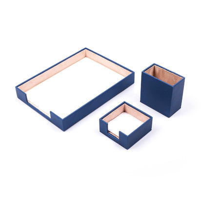 MOOG Leather Desk Set-3 Accessories-Single Document Tray - Orange - 3 PCS - Kool Products