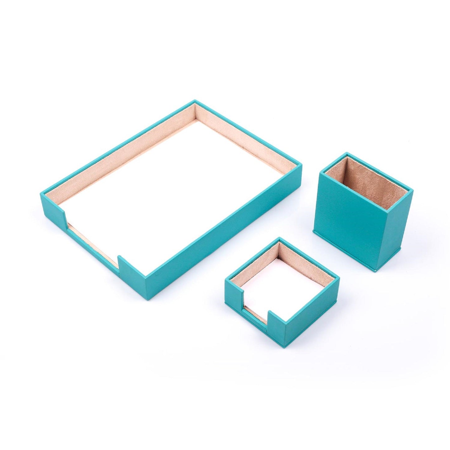 MOOG Leather Desk Set-3 Accessories-Single Document Tray - Orange - 3 PCS - Kool Products