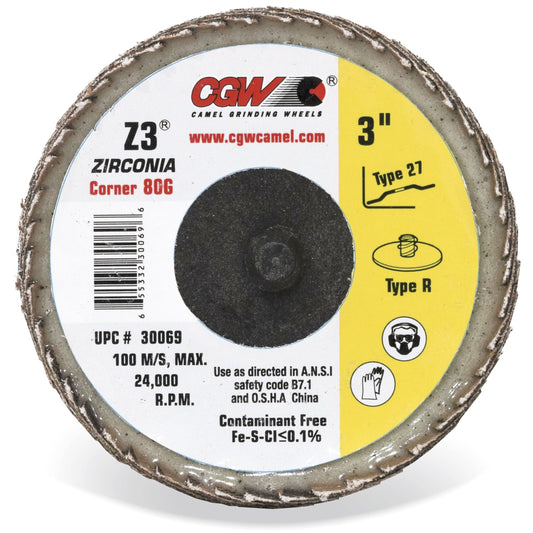 CGW Abrasives Z3® Mini Corner Flap Discs 53004 qty of 10 - Kool Products