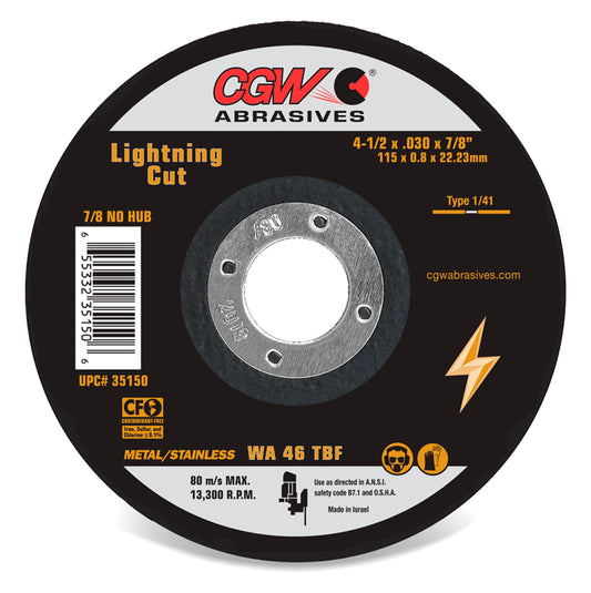 CGW Abrasives Lightning Cut Aluminum Oxide Cutting Wheel 35150 - Kool Products