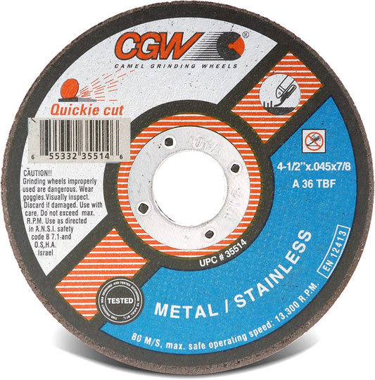 CGW Abrasives 35514 Cut Off Wheel T01 4-1/2x.045x7/8 25-Pack - Kool Products