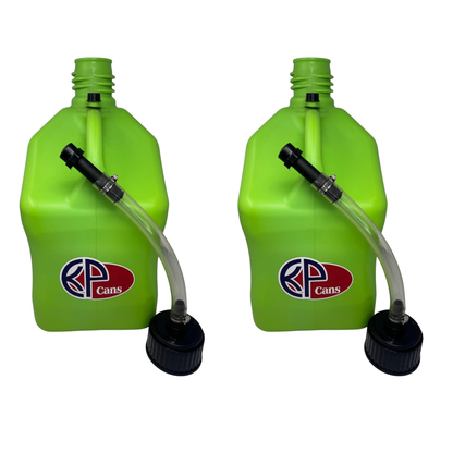 KP Cans 5.5 Gallon Square Racing Fuel Can with Flexible Hose & Cap - 2 Pack,3 Pack and 5 Pack - Kool Products