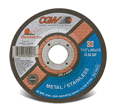 CGW ABRASIVES 4-1/2" X .045 X 7/8" Cutoff Wheel 45002 (25 Pack) - Kool Products