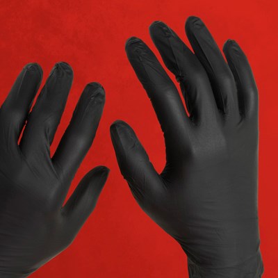Hospeco Night Angel® Nitrile Exam, PF, Black, 4 mil - Kool Products