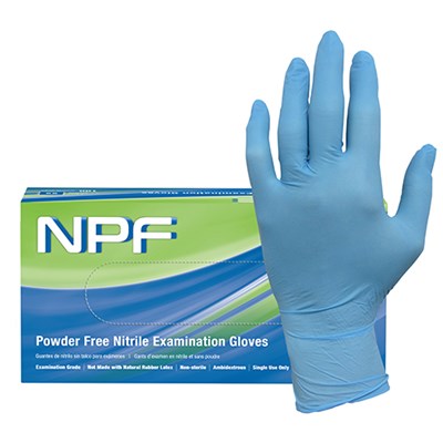 ProWorks®NPF Nitrile Exam Glove, PF, Blue, 5.5 mil - Kool Products