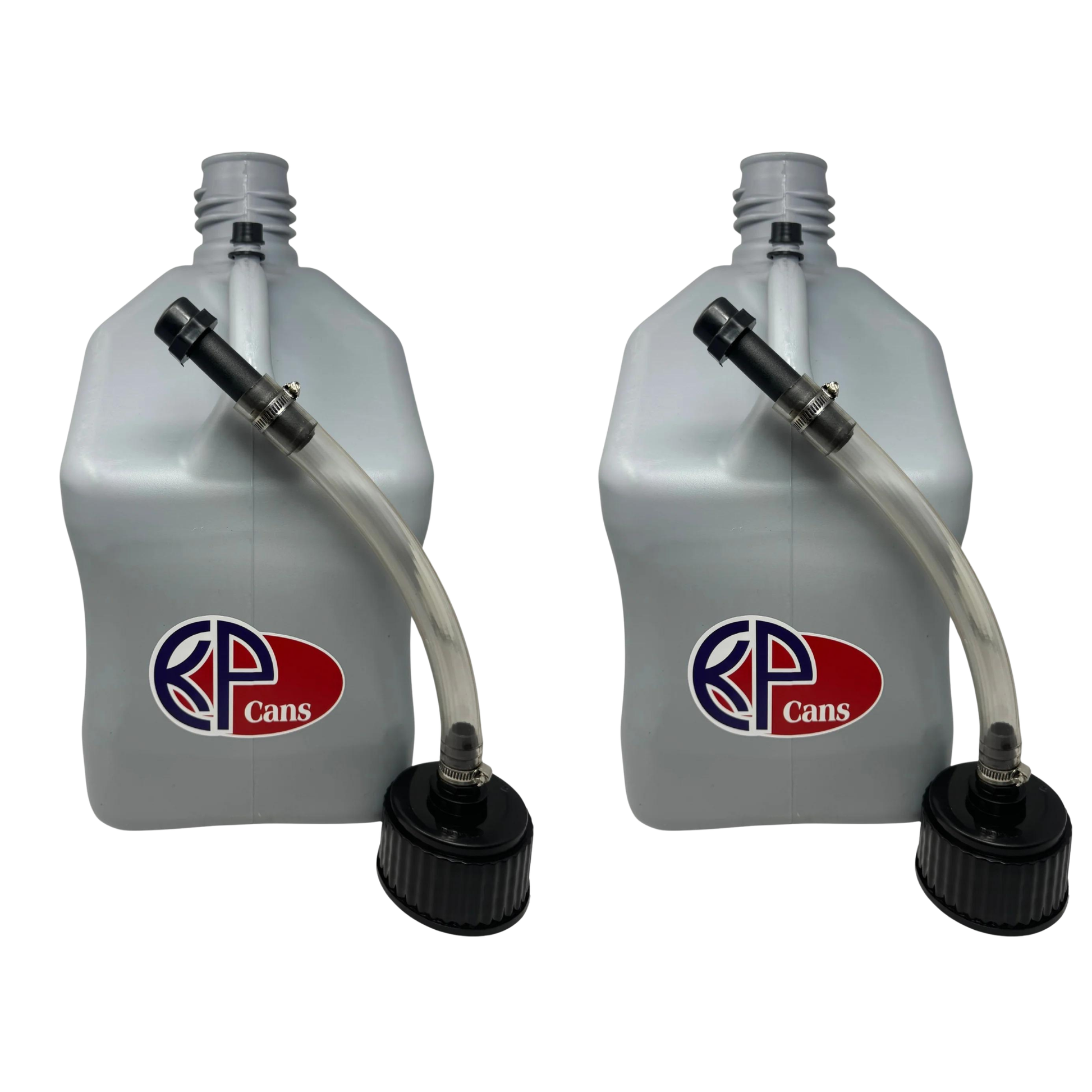 KP Cans 5.5 Gallon Square Racing Fuel Can with Flexible Hose & Cap - 2 Pack,3 Pack and 5 Pack - Kool Products