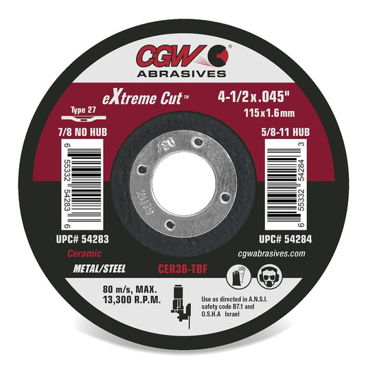 CGW Abrasives eXtreme Cut Ceramic Cutting Wheels - Kool Products