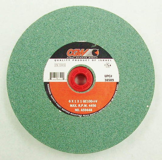 CGW Abrasives 38509 6X1X1(Telescopic Bushing for 3/4", 5/8", 1/2" Arbor) Green Silicon Carbide Bench/Pedestal Grinding Wheel (100-I) - Kool Products