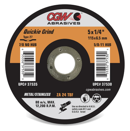 CGW Abrasives Quickie Grind Zirconia 1/4" Griding Wheels - Kool Products