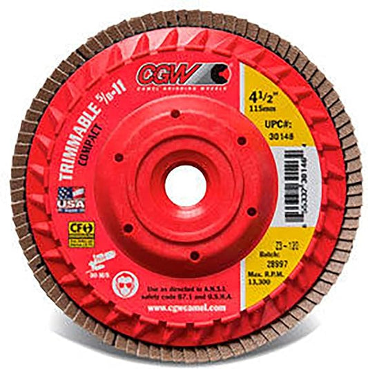 CGW Abrasives 30202 4-1/2X5/8-11 C3-40 Compact Flap Discs PBI C3 - Kool Products